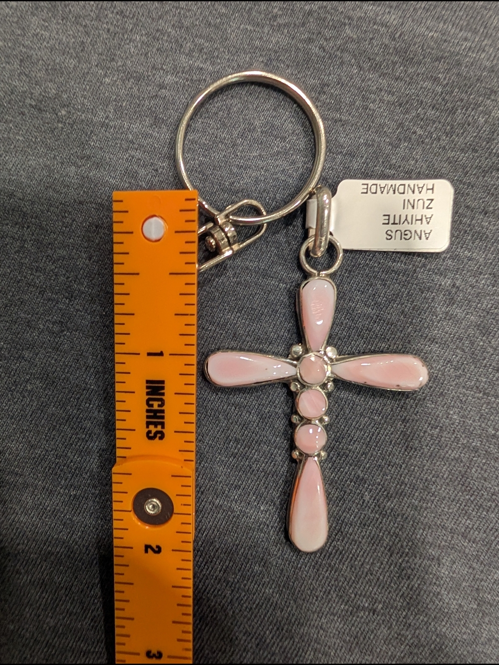 Pink Conch Cross Pendant Necklace - S/S Pink Conch Cross - Picture 3 of 4